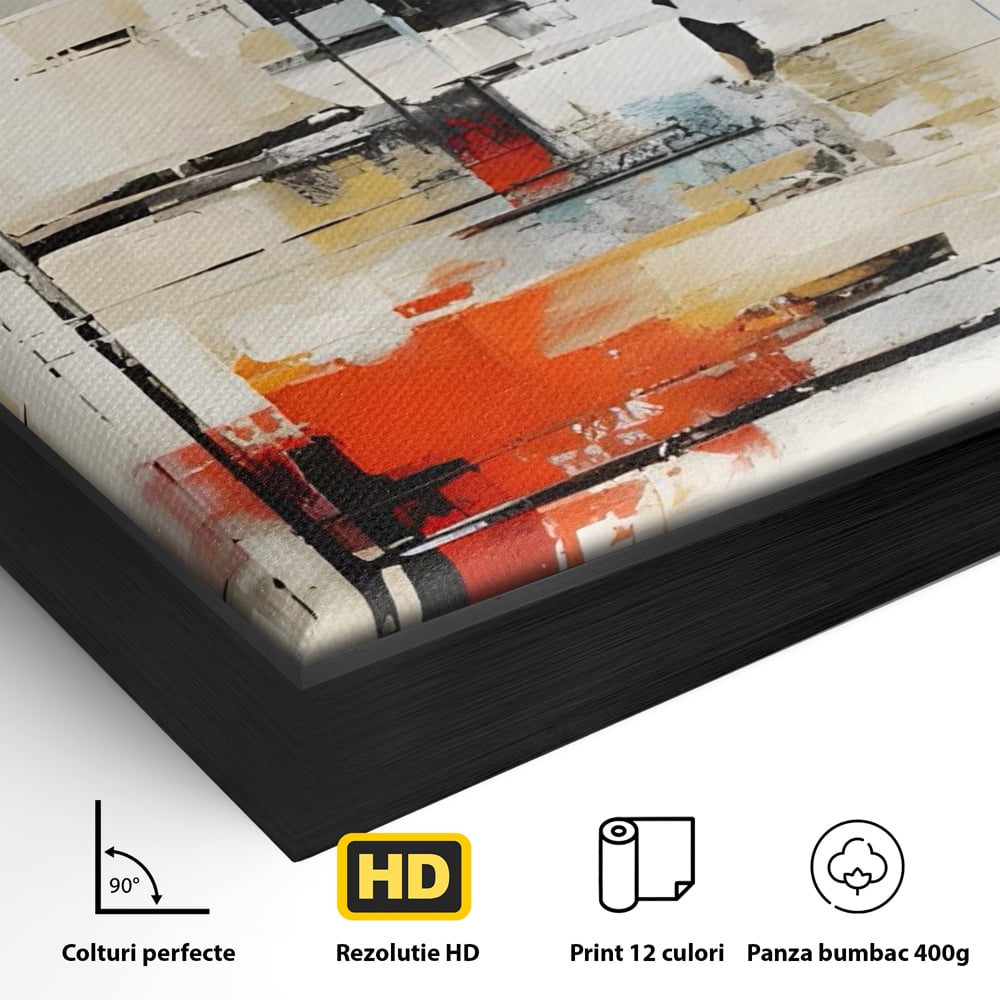 Tablou Canvas Premium LuxCanva® C1240 Lines And Colours Abstract Painting , Relaxare, Living Room, Culori Vibrante