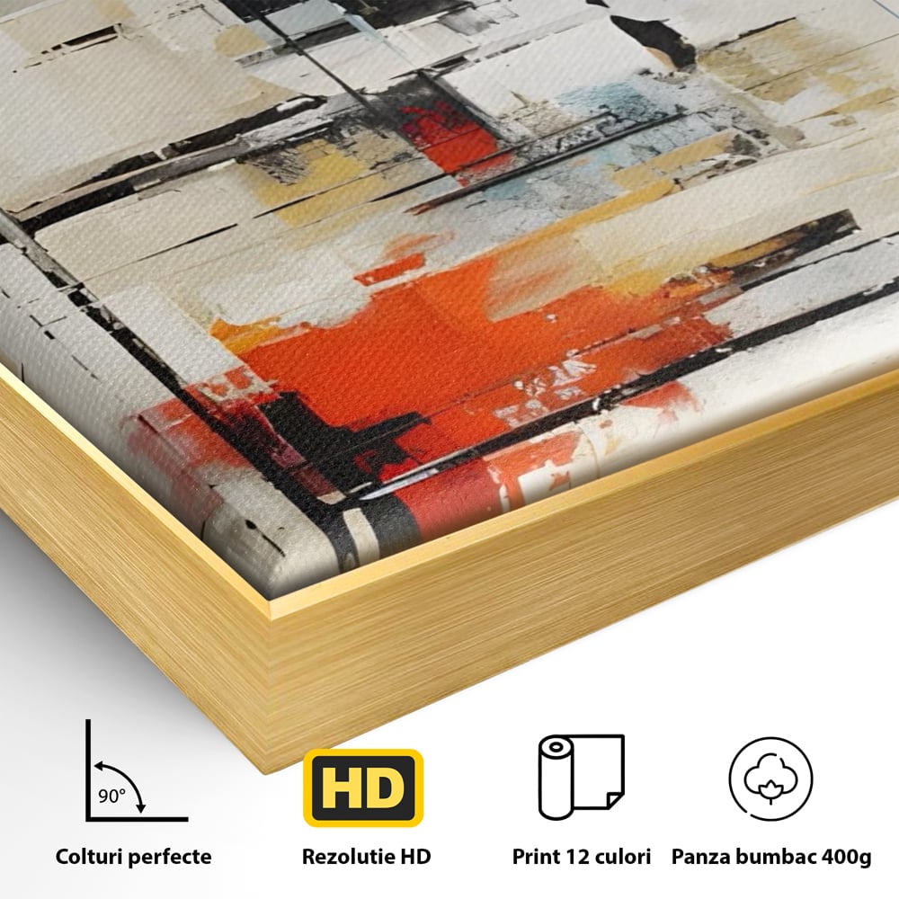 Tablou Canvas Premium LuxCanva® C1240 Lines And Colours Abstract Painting , Relaxare, Living Room, Culori Vibrante