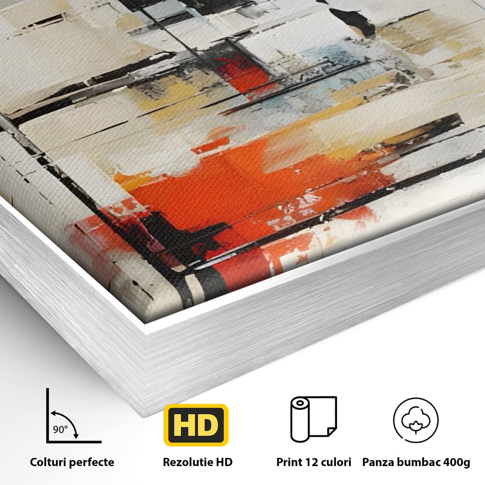 Tablou Canvas Premium LuxCanva® C1240 Lines And Colours Abstract Painting , Relaxare, Living Room, Culori Vibrante
