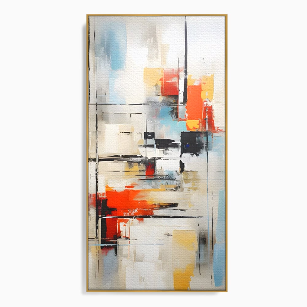 Tablou Canvas Premium LuxCanva® C1240 Lines And Colours Abstract Painting , Relaxare, Living Room, Culori Vibrante