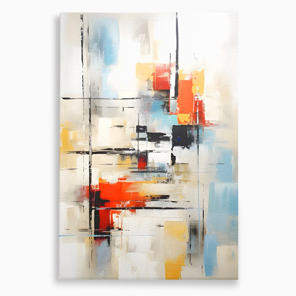 Tablou Canvas Premium LuxCanva® C1240 Lines And Colours Abstract Painting , Relaxare, Living Room, Culori Vibrante