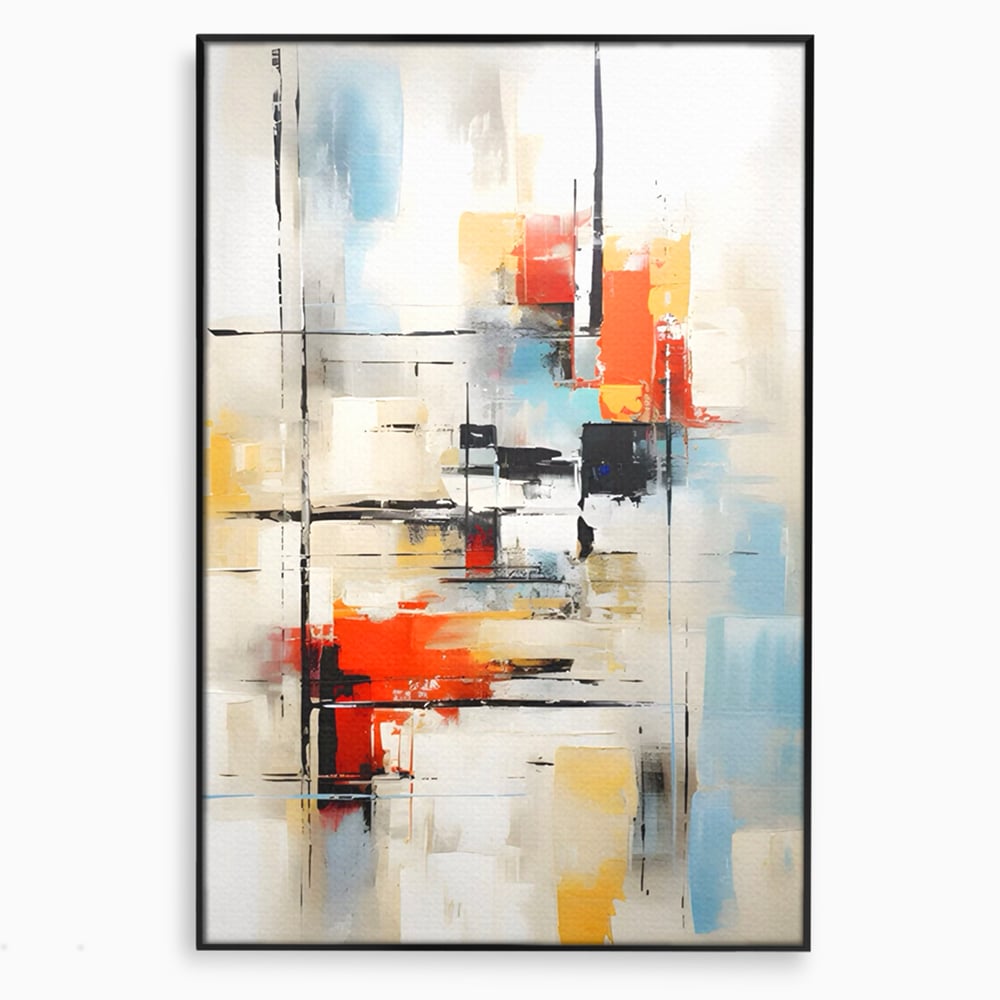 Tablou Canvas Premium LuxCanva® C1240 Lines And Colours Abstract Painting , Relaxare, Living Room, Culori Vibrante