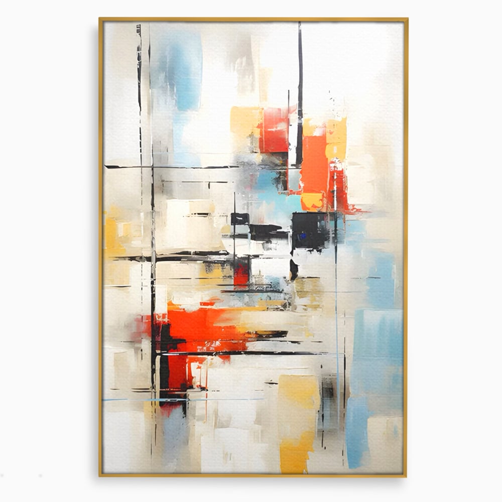 Tablou Canvas Premium LuxCanva® C1240 Lines And Colours Abstract Painting , Relaxare, Living Room, Culori Vibrante