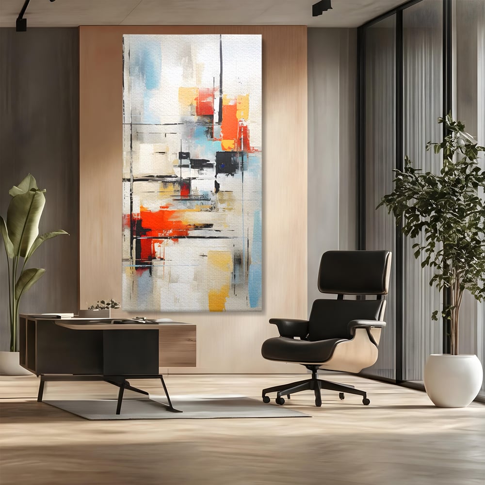 Tablou Canvas Premium LuxCanva® C1240 Lines And Colours Abstract Painting , Relaxare, Living Room, Culori Vibrante