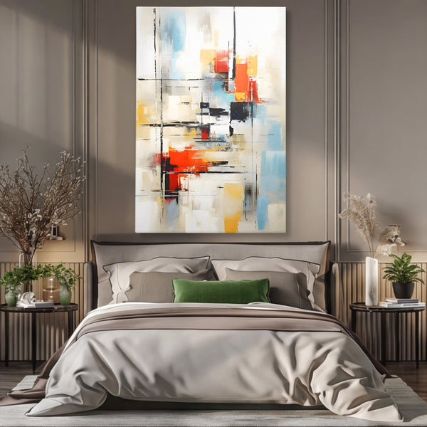 Tablou Canvas Premium LuxCanva® C1240 Lines And Colours Abstract Painting , Relaxare, Living Room, Culori Vibrante