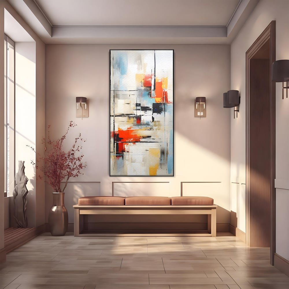 Tablou Canvas Premium LuxCanva® C1240 Lines And Colours Abstract Painting , Relaxare, Living Room, Culori Vibrante