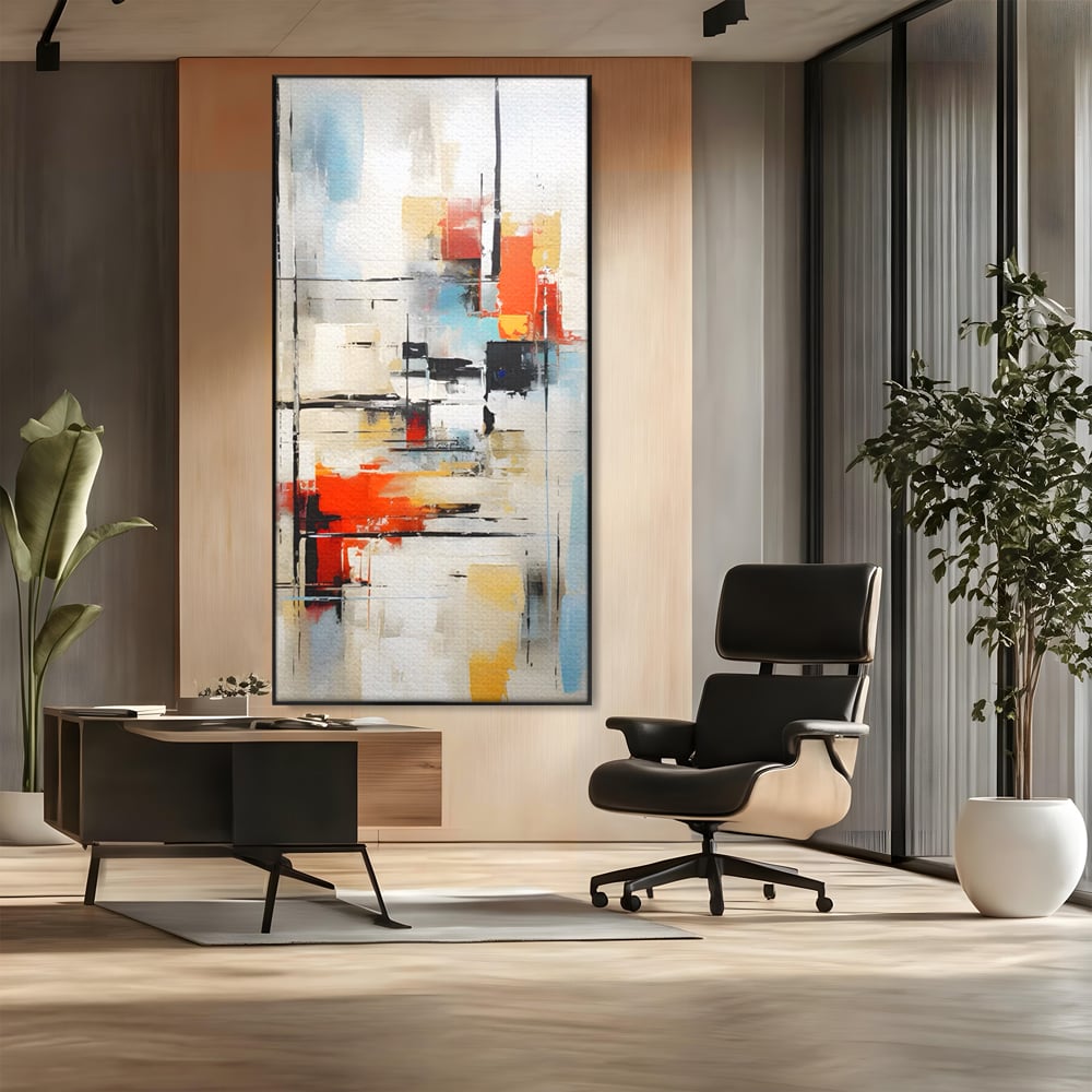 Tablou Canvas Premium LuxCanva® C1240 Lines And Colours Abstract Painting , Relaxare, Living Room, Culori Vibrante