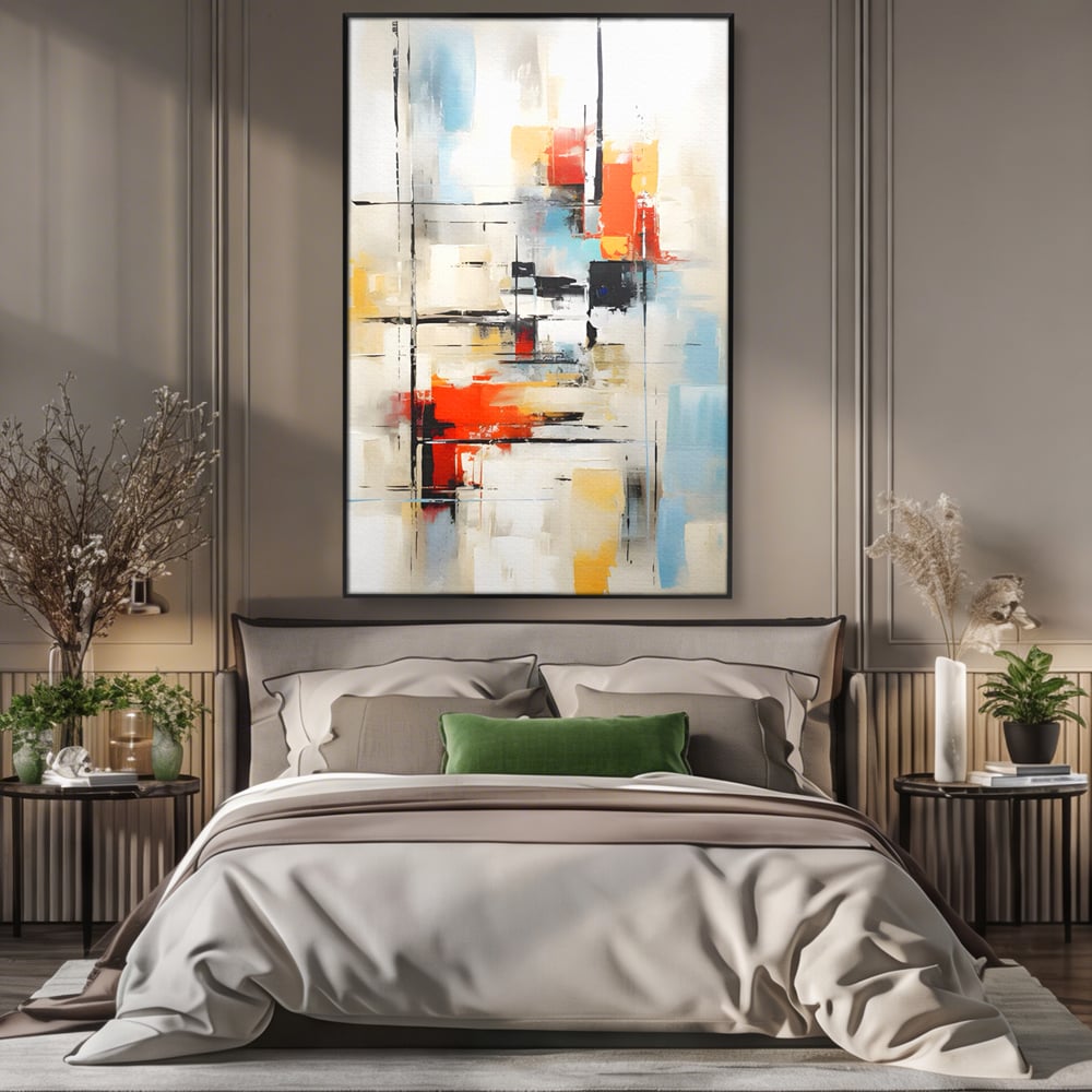 Tablou Canvas Premium LuxCanva® C1240 Lines And Colours Abstract Painting , Relaxare, Living Room, Culori Vibrante