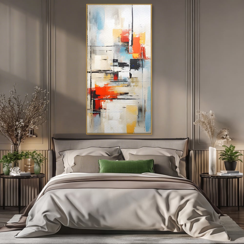 Tablou Canvas Premium LuxCanva® C1240 Lines And Colours Abstract Painting , Relaxare, Living Room, Culori Vibrante