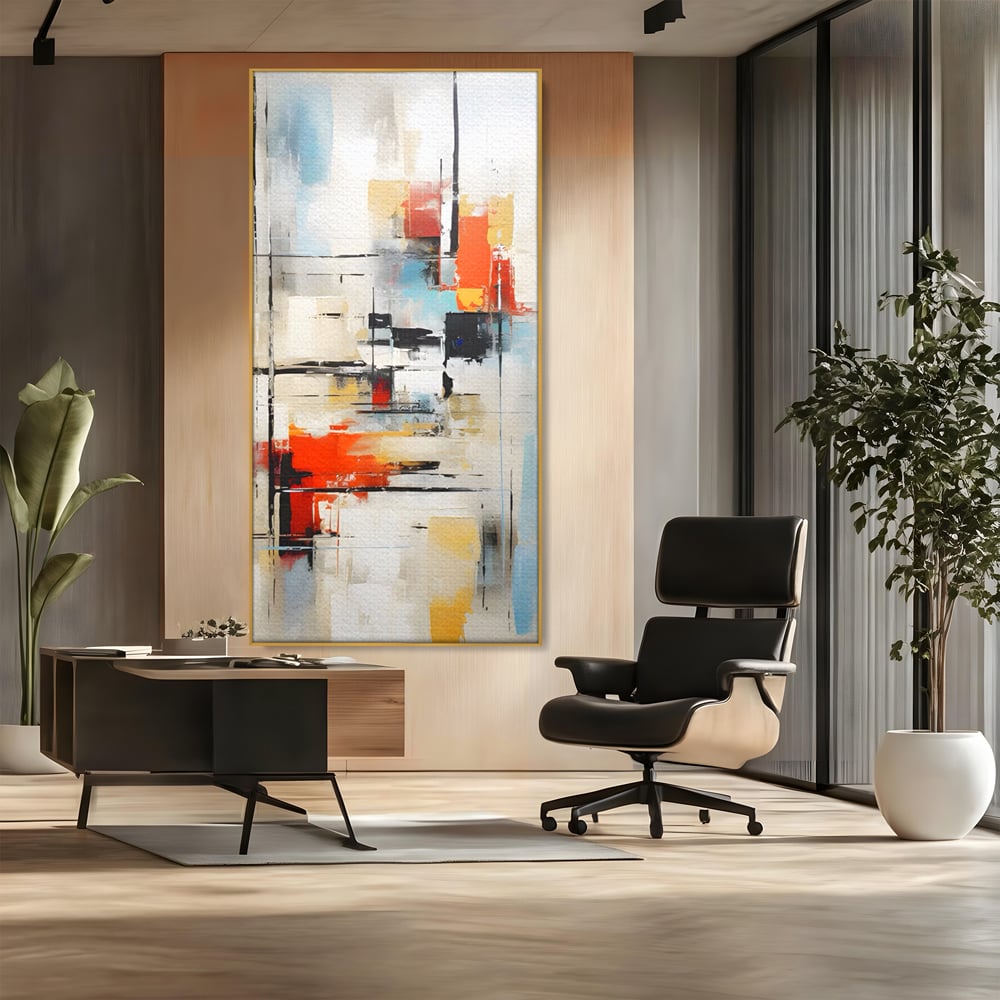 Tablou Canvas Premium LuxCanva® C1240 Lines And Colours Abstract Painting , Relaxare, Living Room, Culori Vibrante