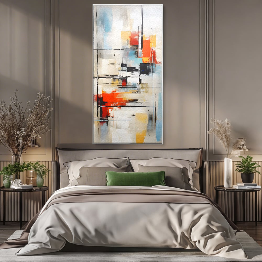 Tablou Canvas Premium LuxCanva® C1240 Lines And Colours Abstract Painting , Relaxare, Living Room, Culori Vibrante