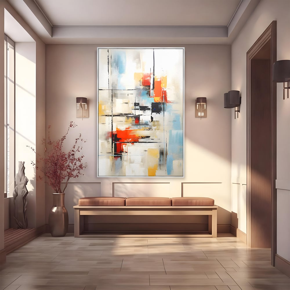 Tablou Canvas Premium LuxCanva® C1240 Lines And Colours Abstract Painting , Relaxare, Living Room, Culori Vibrante