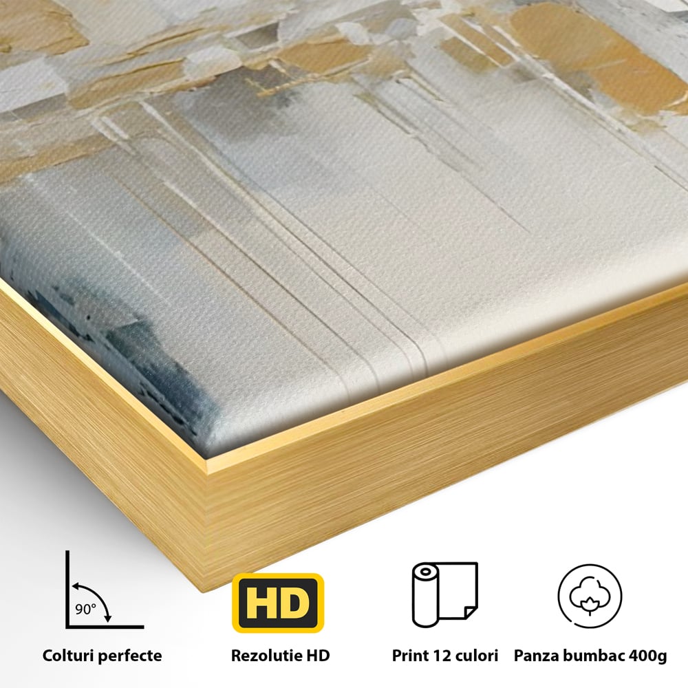 Tablou Canvas Premium LuxCanva® C1244 Abstract Paint Of Buildings , Relaxare, Living Room, Culori Vibrante