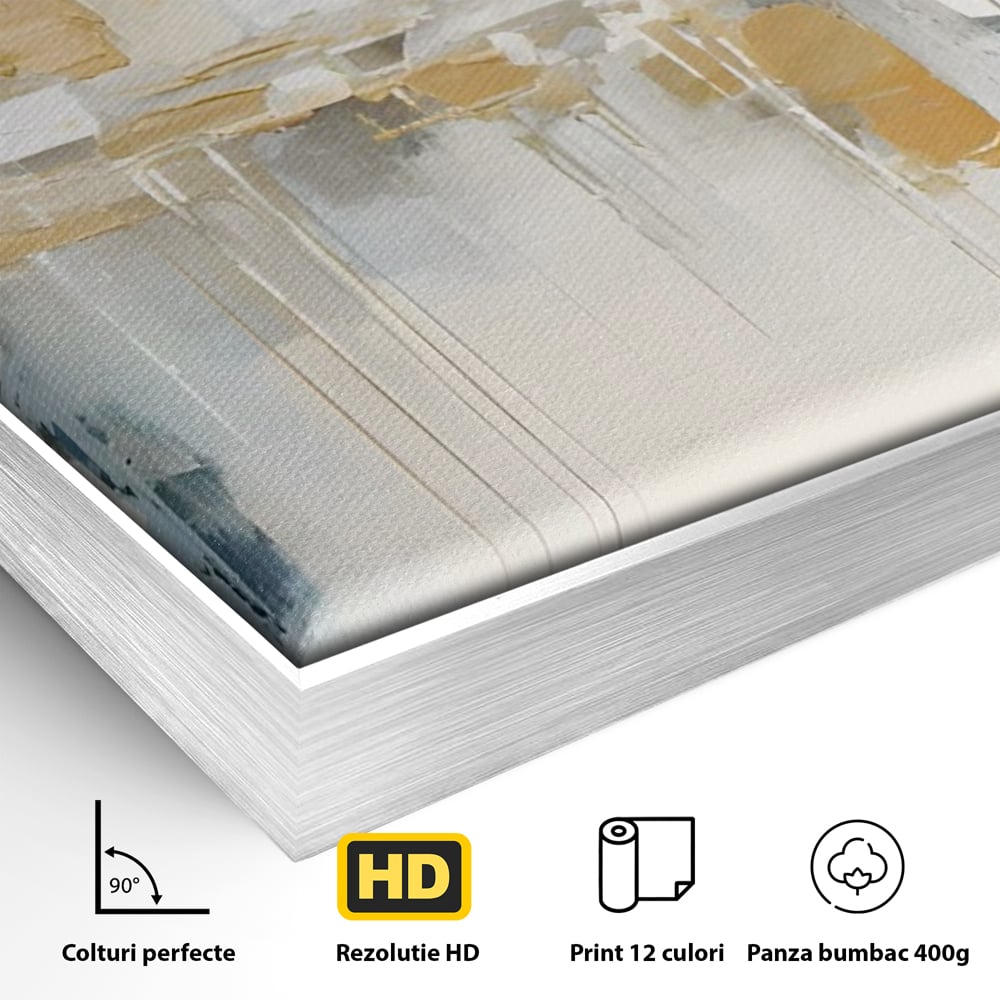 Tablou Canvas Premium LuxCanva® C1244 Abstract Paint Of Buildings , Relaxare, Living Room, Culori Vibrante
