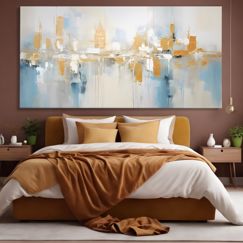Tablou Canvas Premium LuxCanva® C1244 Abstract Paint Of Buildings , Relaxare, Living Room, Culori Vibrante