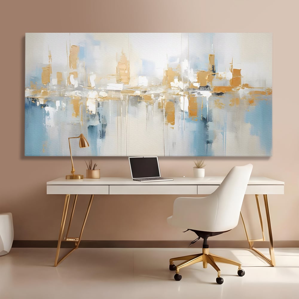 Tablou Canvas Premium LuxCanva® C1244 Abstract Paint Of Buildings , Relaxare, Living Room, Culori Vibrante