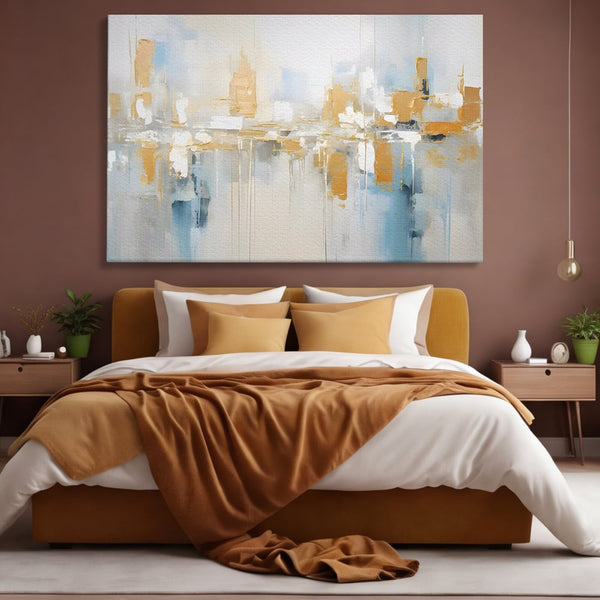 Tablou Canvas Premium LuxCanva® C1244 Abstract Paint Of Buildings , Relaxare, Living Room, Culori Vibrante