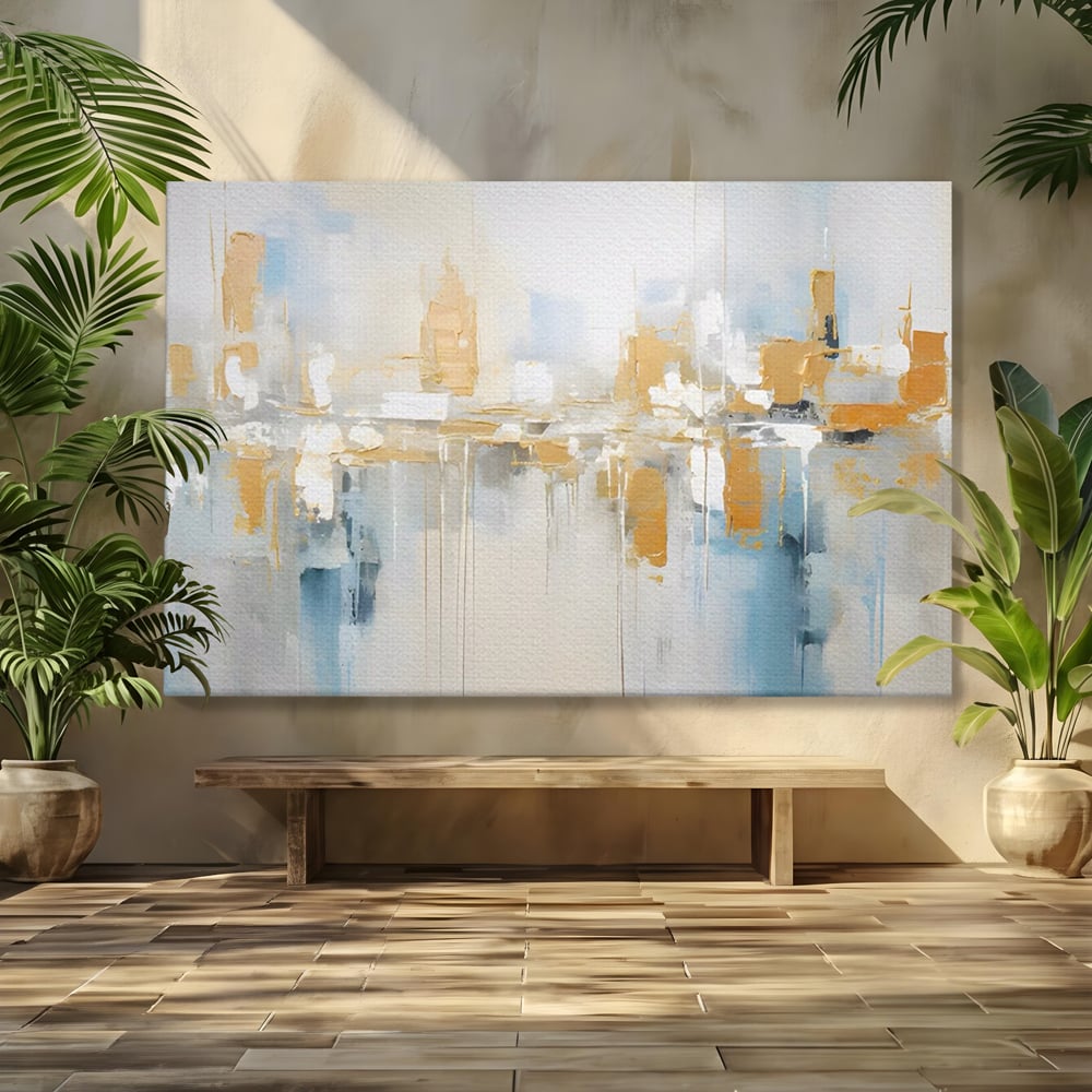 Tablou Canvas Premium LuxCanva® C1244 Abstract Paint Of Buildings , Relaxare, Living Room, Culori Vibrante