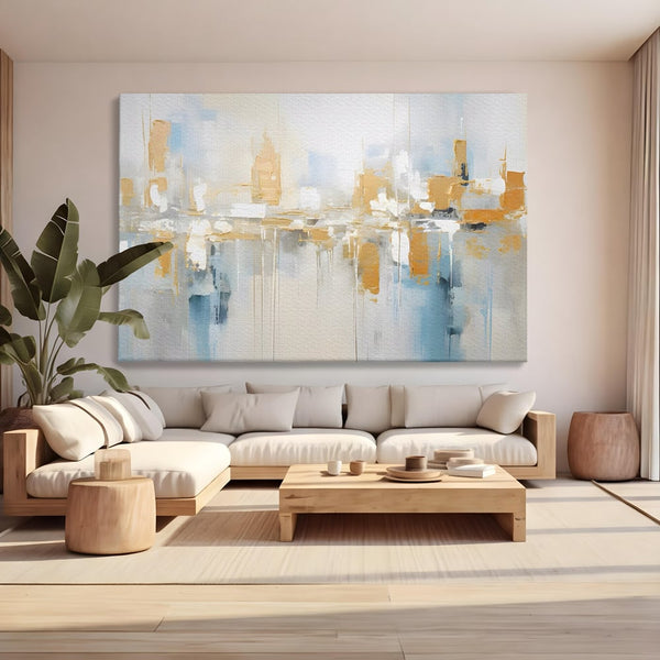 Tablou Canvas Premium LuxCanva® C1244 Abstract Paint Of Buildings , Relaxare, Living Room, Culori Vibrante