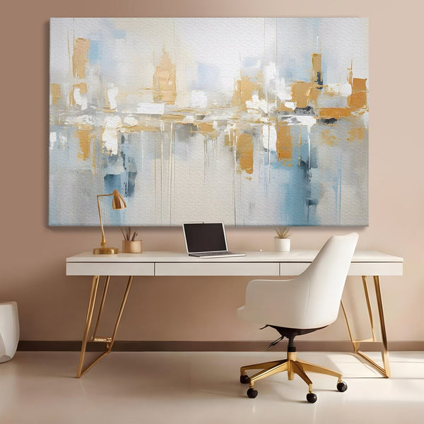 Tablou Canvas Premium LuxCanva® C1244 Abstract Paint Of Buildings , Relaxare, Living Room, Culori Vibrante