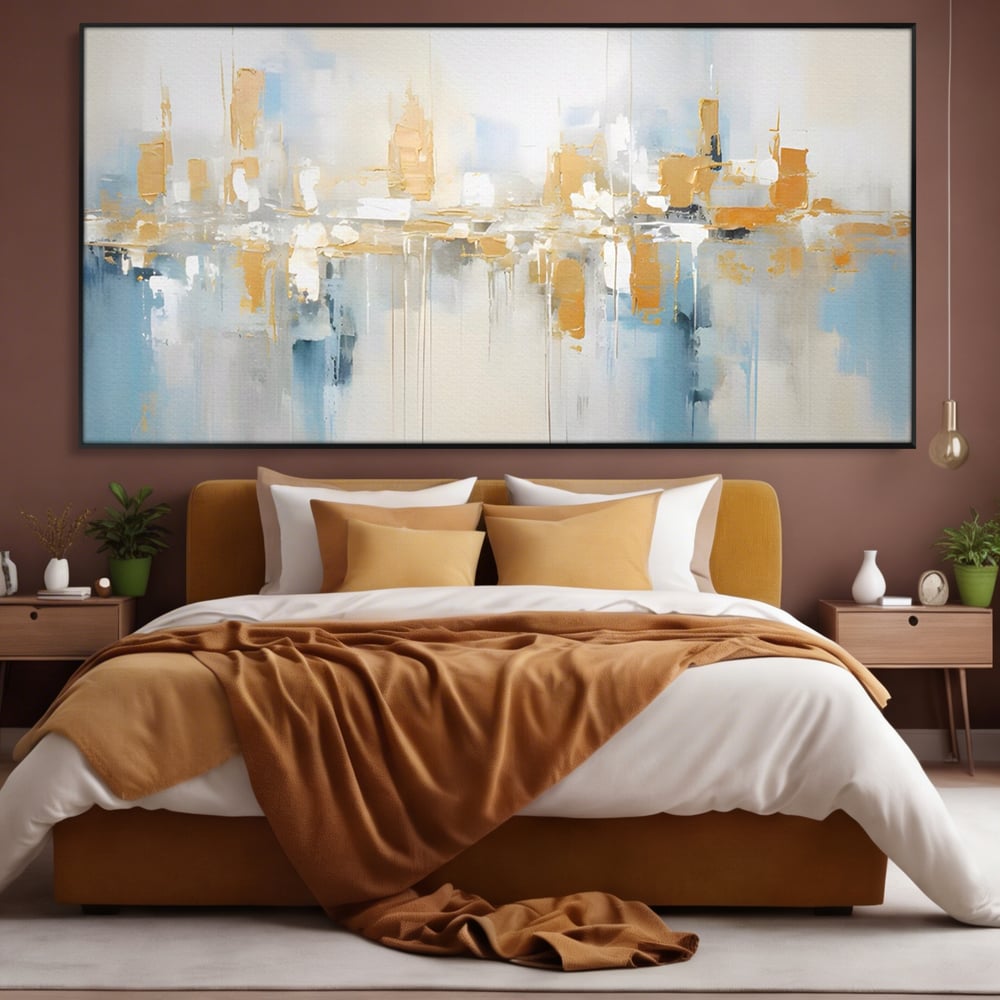 Tablou Canvas Premium LuxCanva® C1244 Abstract Paint Of Buildings , Relaxare, Living Room, Culori Vibrante