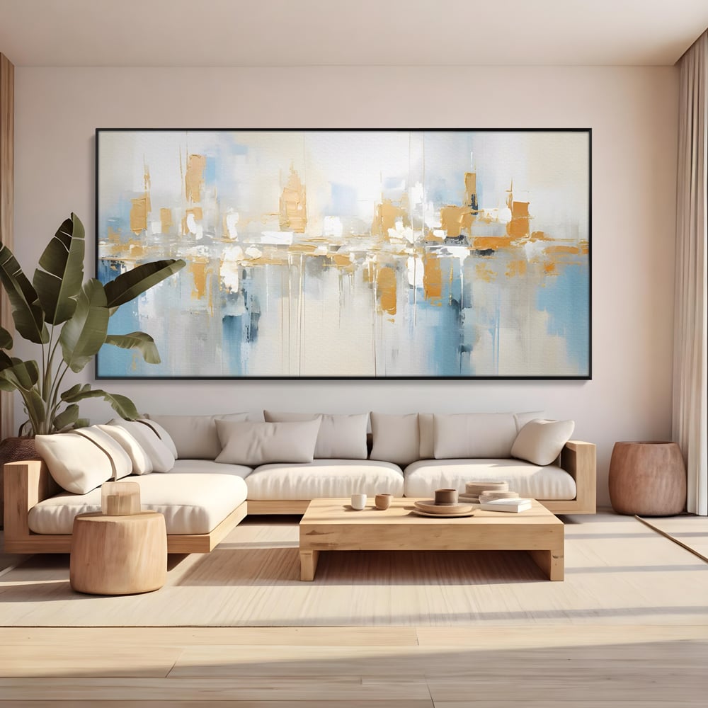 Tablou Canvas Premium LuxCanva® C1244 Abstract Paint Of Buildings , Relaxare, Living Room, Culori Vibrante