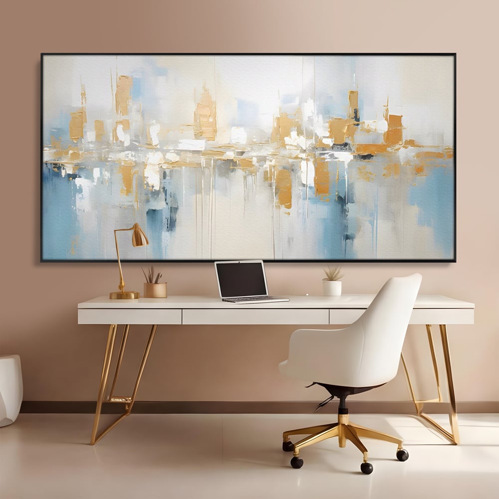 Tablou Canvas Premium LuxCanva® C1244 Abstract Paint Of Buildings , Relaxare, Living Room, Culori Vibrante