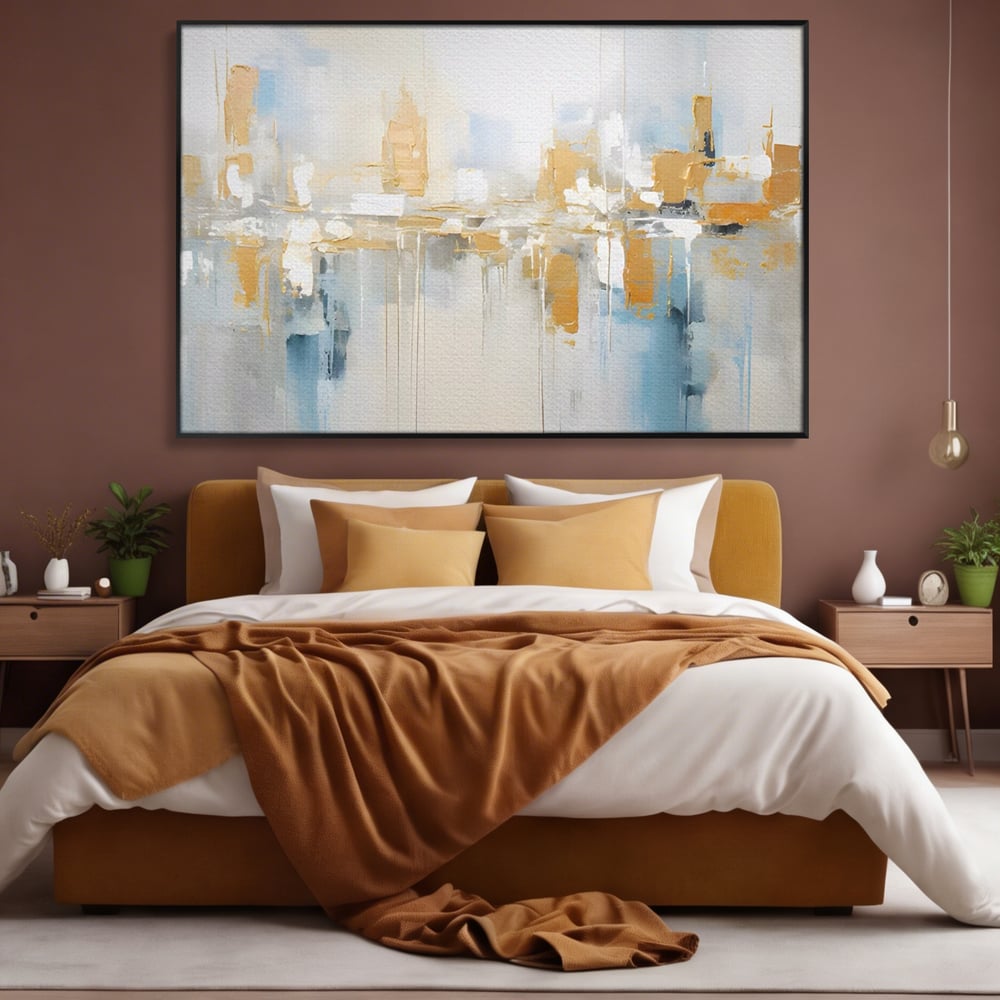 Tablou Canvas Premium LuxCanva® C1244 Abstract Paint Of Buildings , Relaxare, Living Room, Culori Vibrante
