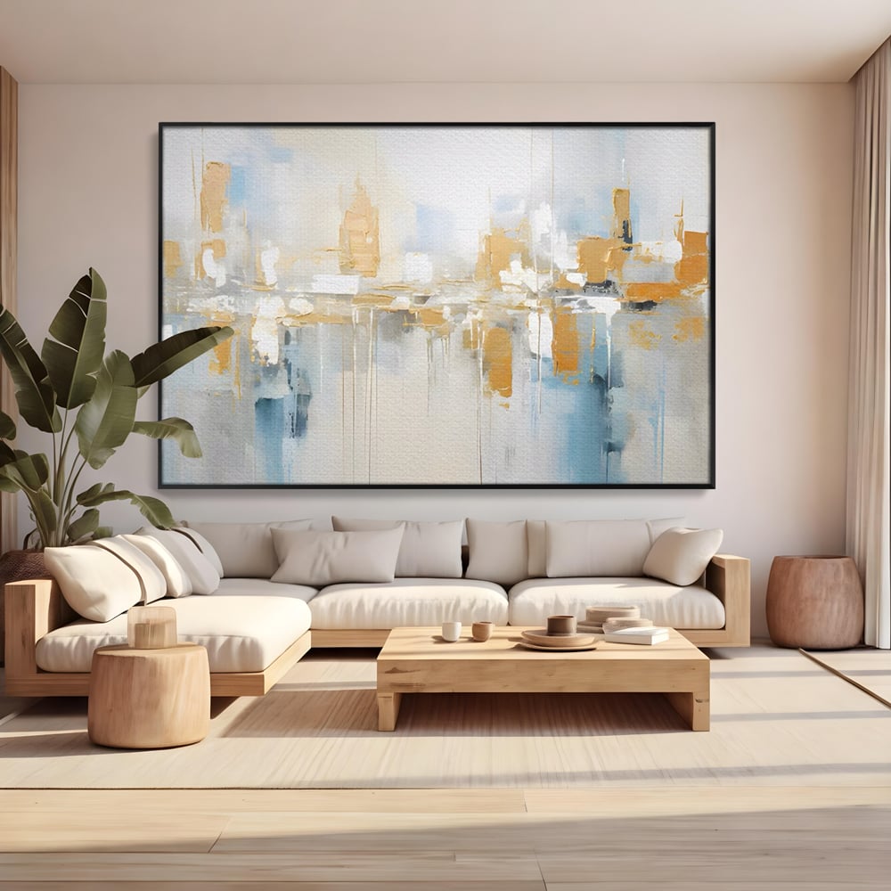 Tablou Canvas Premium LuxCanva® C1244 Abstract Paint Of Buildings , Relaxare, Living Room, Culori Vibrante