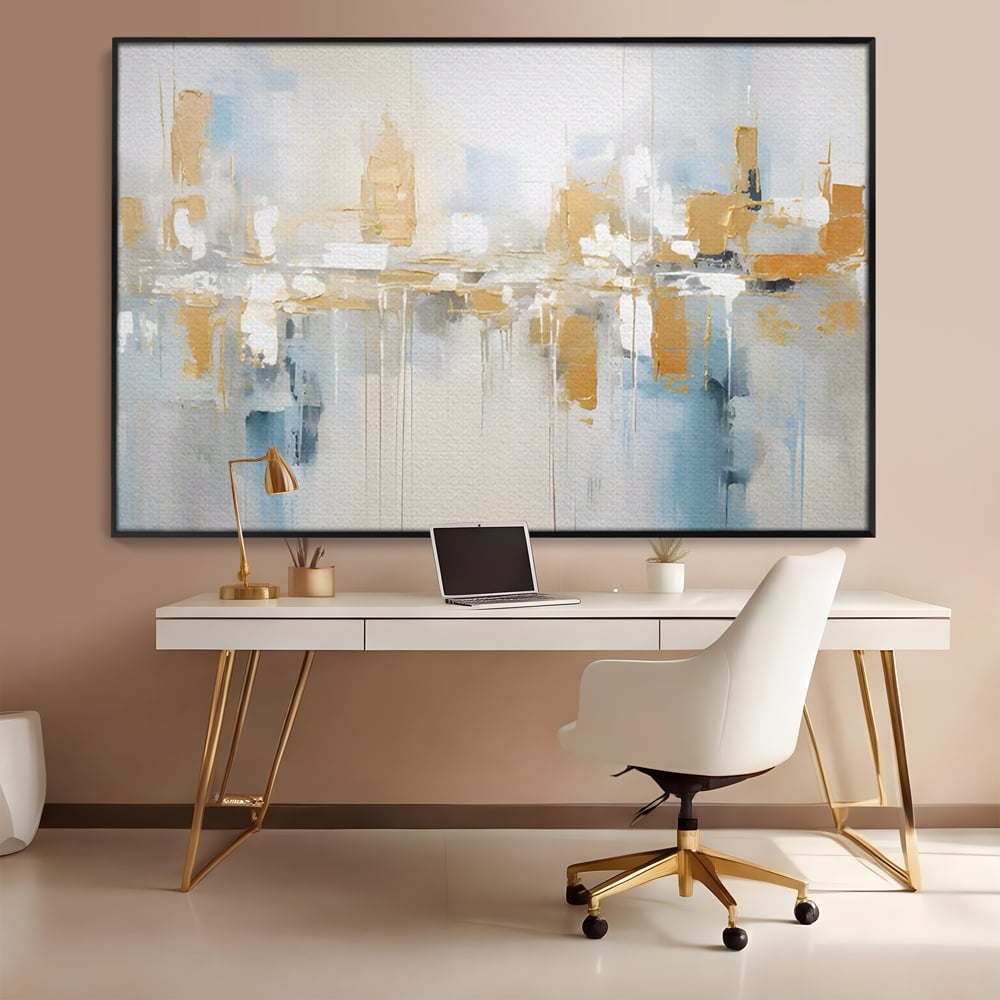 Tablou Canvas Premium LuxCanva® C1244 Abstract Paint Of Buildings , Relaxare, Living Room, Culori Vibrante