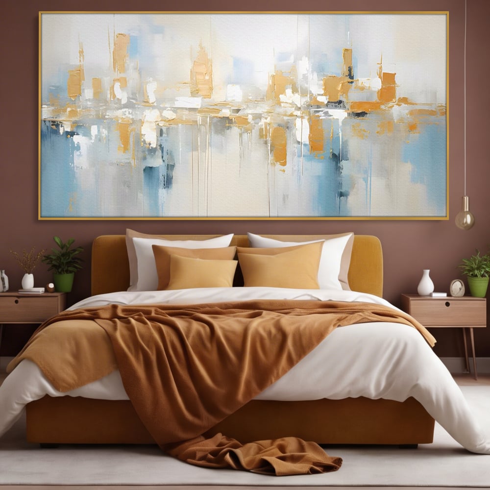 Tablou Canvas Premium LuxCanva® C1244 Abstract Paint Of Buildings , Relaxare, Living Room, Culori Vibrante