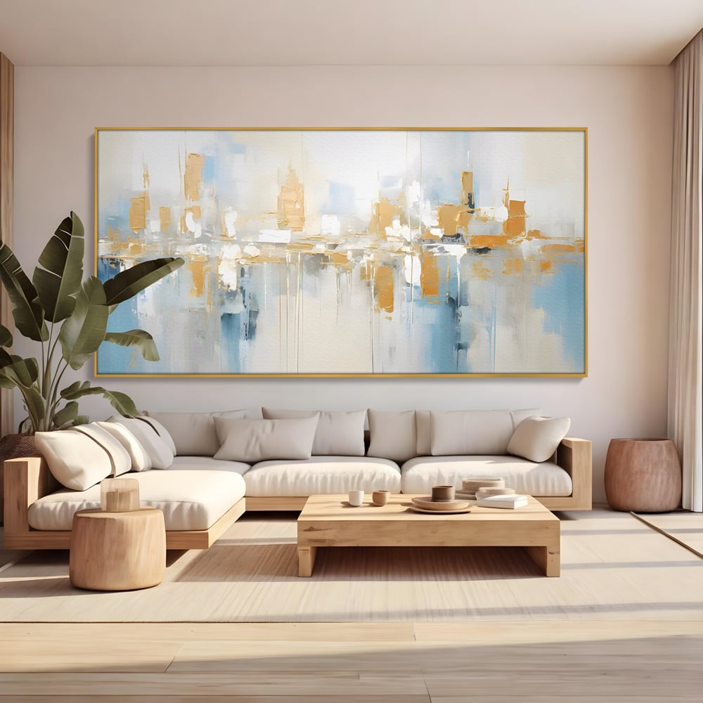 Tablou Canvas Premium LuxCanva® C1244 Abstract Paint Of Buildings , Relaxare, Living Room, Culori Vibrante