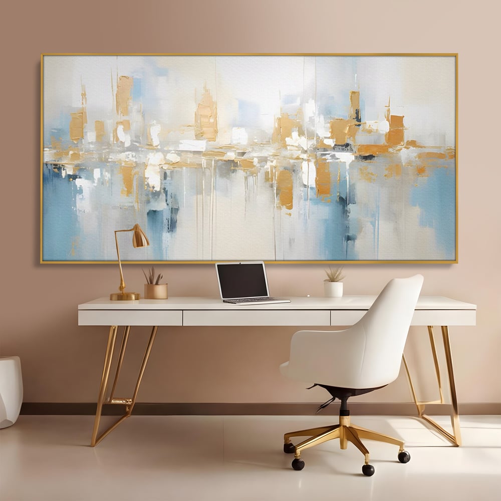 Tablou Canvas Premium LuxCanva® C1244 Abstract Paint Of Buildings , Relaxare, Living Room, Culori Vibrante