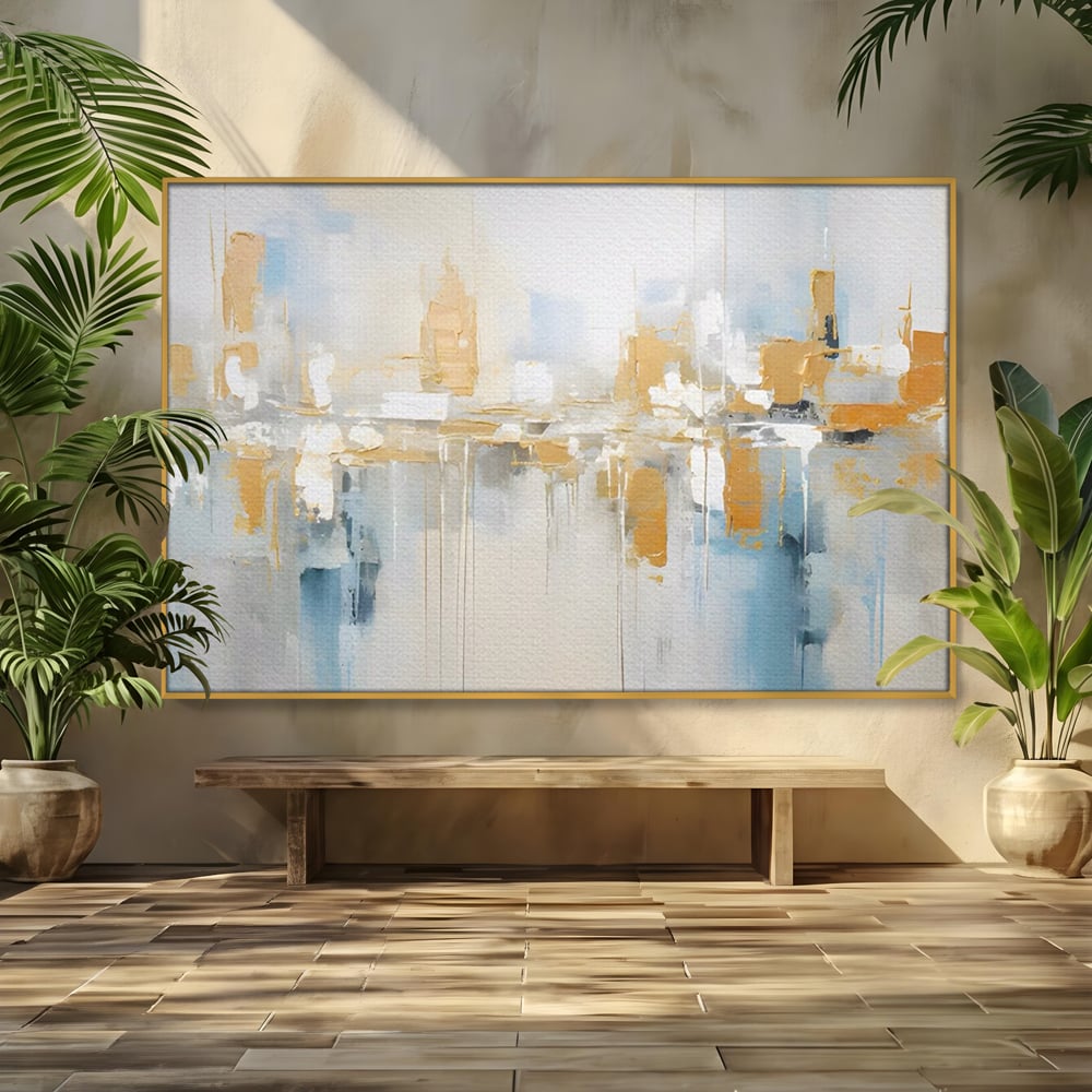 Tablou Canvas Premium LuxCanva® C1244 Abstract Paint Of Buildings , Relaxare, Living Room, Culori Vibrante