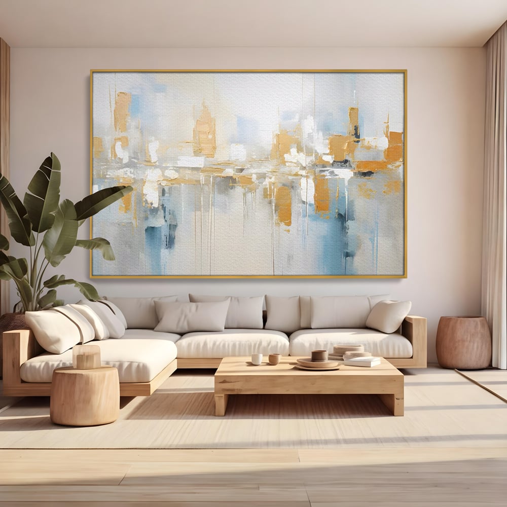 Tablou Canvas Premium LuxCanva® C1244 Abstract Paint Of Buildings , Relaxare, Living Room, Culori Vibrante