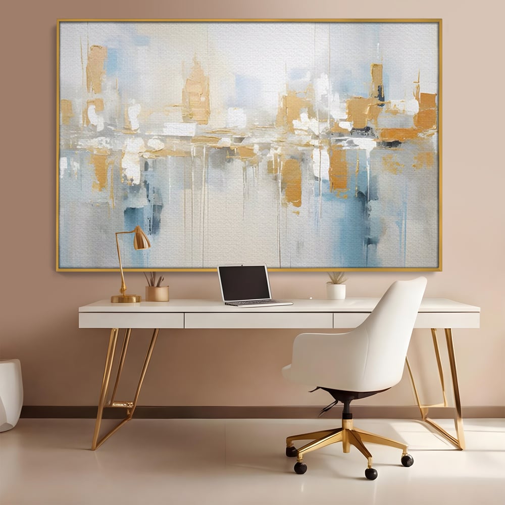 Tablou Canvas Premium LuxCanva® C1244 Abstract Paint Of Buildings , Relaxare, Living Room, Culori Vibrante