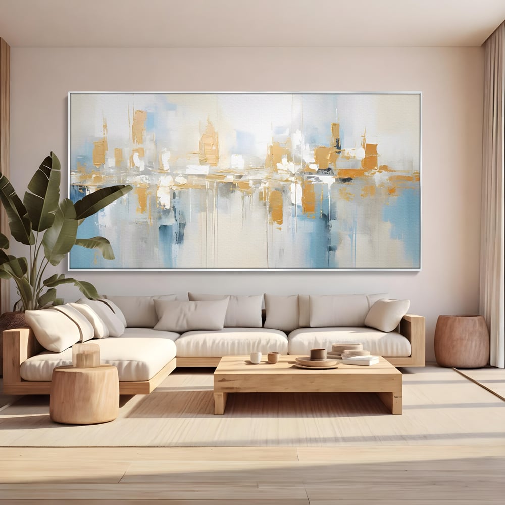 Tablou Canvas Premium LuxCanva® C1244 Abstract Paint Of Buildings , Relaxare, Living Room, Culori Vibrante