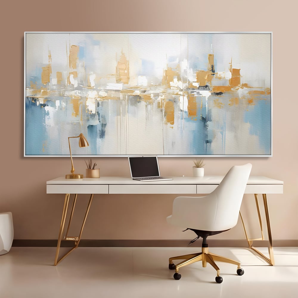 Tablou Canvas Premium LuxCanva® C1244 Abstract Paint Of Buildings , Relaxare, Living Room, Culori Vibrante