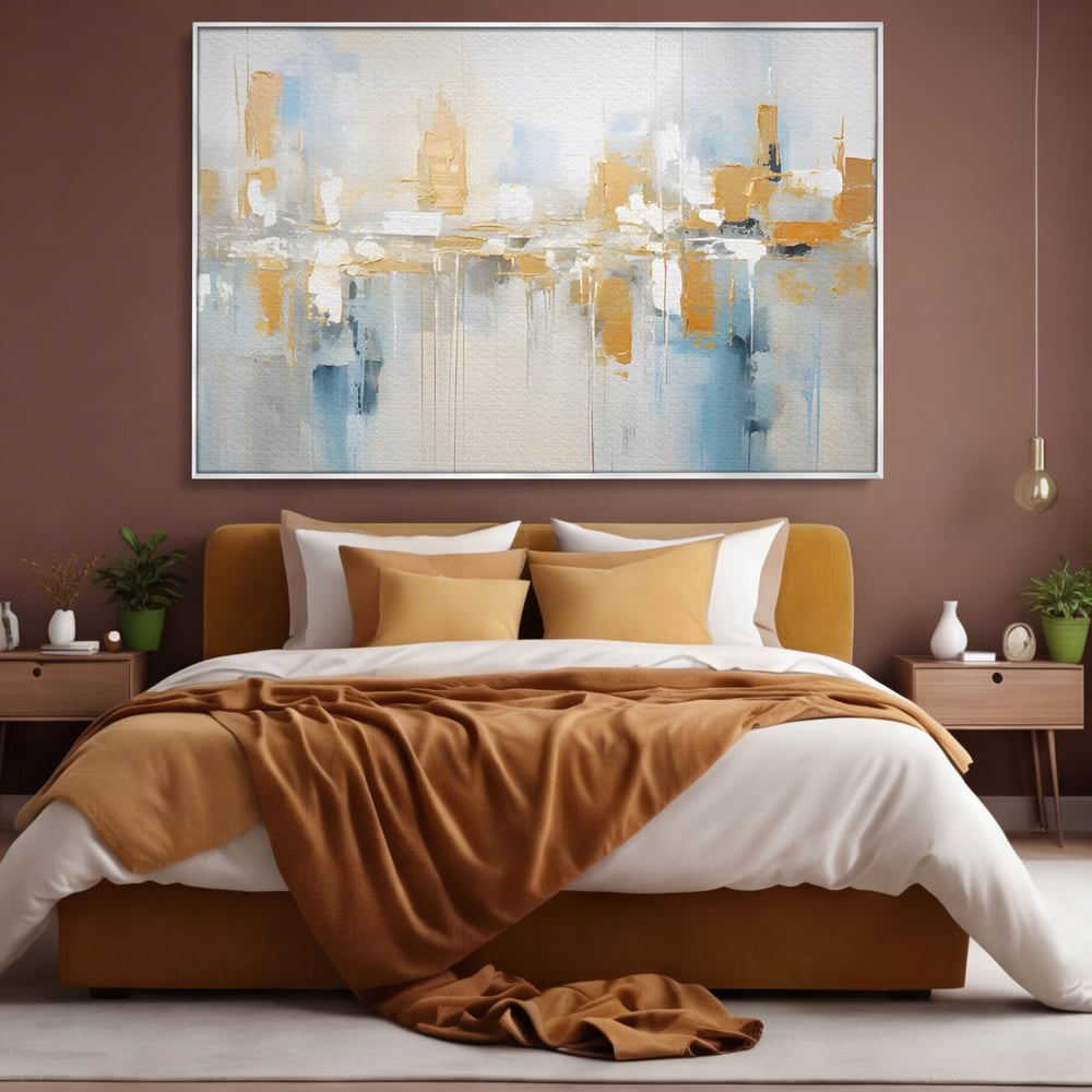 Tablou Canvas Premium LuxCanva® C1244 Abstract Paint Of Buildings , Relaxare, Living Room, Culori Vibrante