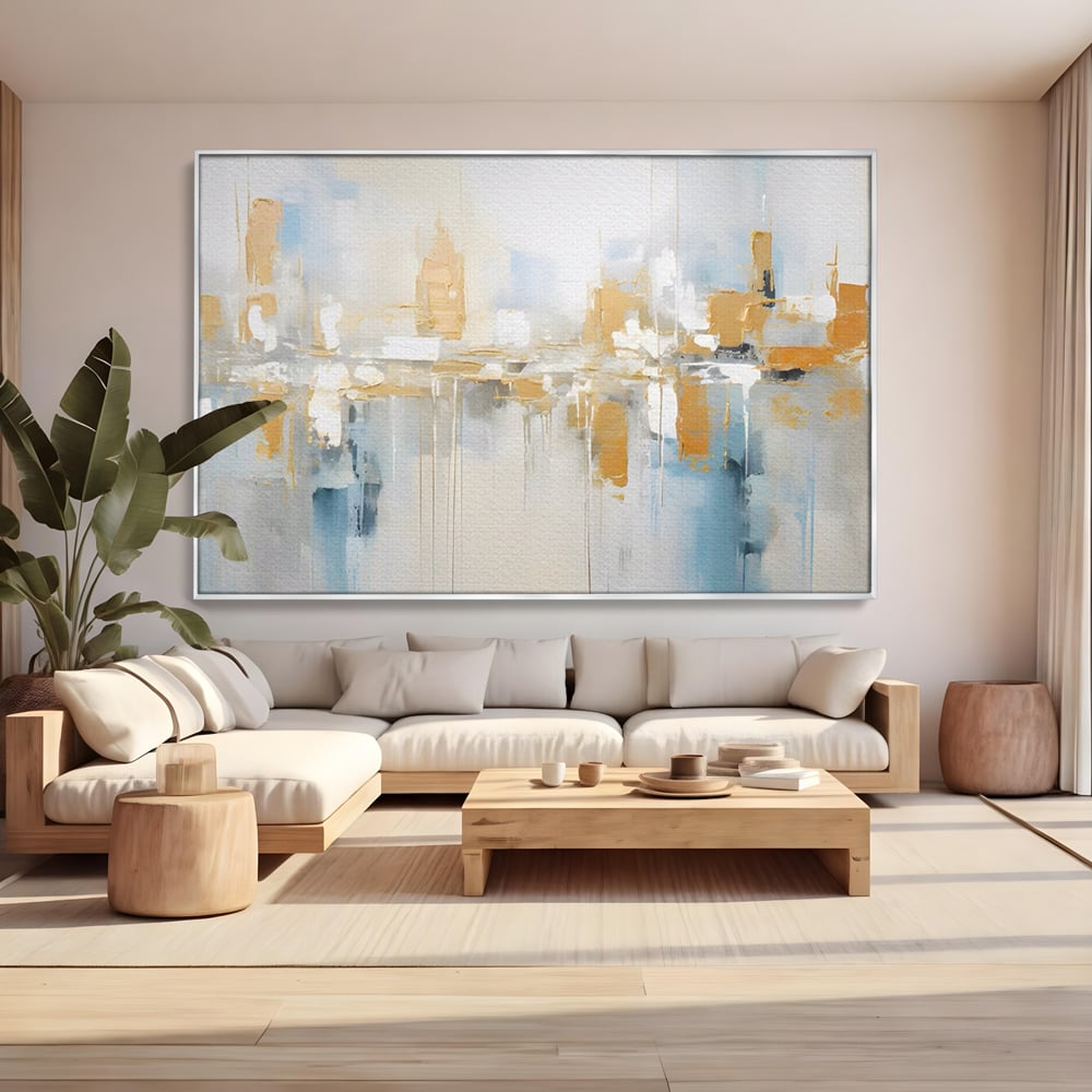 Tablou Canvas Premium LuxCanva® C1244 Abstract Paint Of Buildings , Relaxare, Living Room, Culori Vibrante
