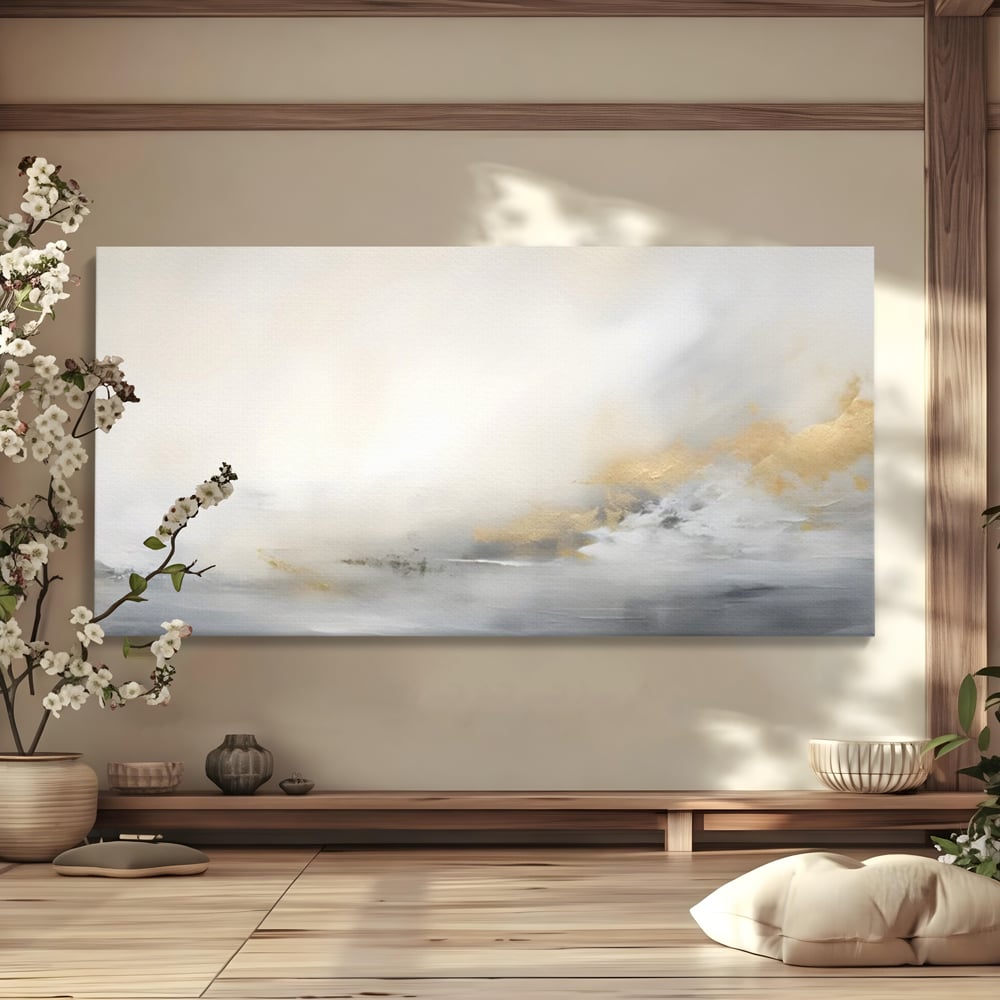 Tablou Canvas Premium LuxCanva® C1245 Ceata Deasupra Lacului , Relaxare, Living Room, Culori Vibrante