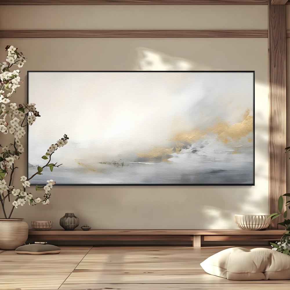 Tablou Canvas Premium LuxCanva® C1245 Ceata Deasupra Lacului , Relaxare, Living Room, Culori Vibrante