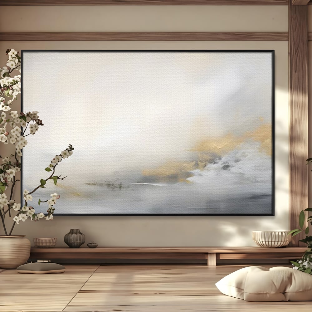 Tablou Canvas Premium LuxCanva® C1245 Ceata Deasupra Lacului , Relaxare, Living Room, Culori Vibrante
