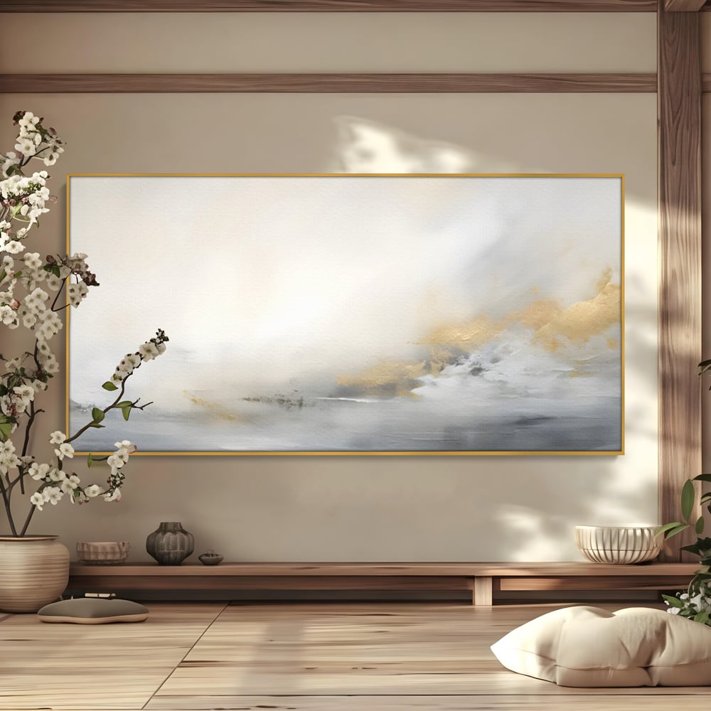 Tablou Canvas Premium LuxCanva® C1245 Ceata Deasupra Lacului , Relaxare, Living Room, Culori Vibrante