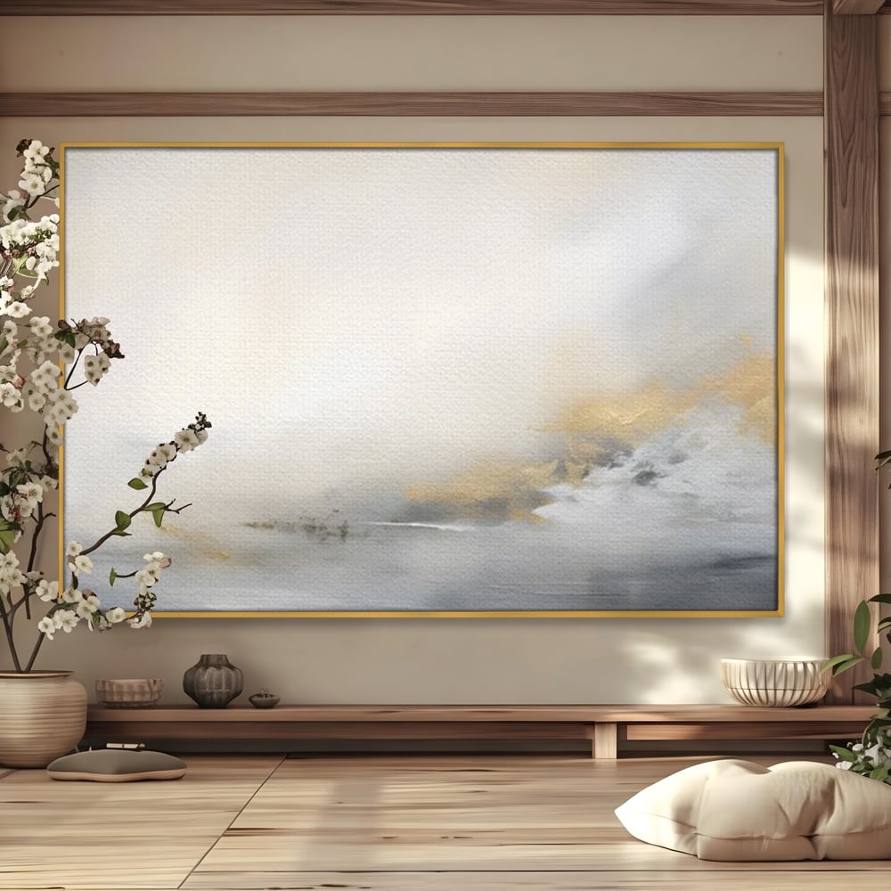 Tablou Canvas Premium LuxCanva® C1245 Ceata Deasupra Lacului , Relaxare, Living Room, Culori Vibrante