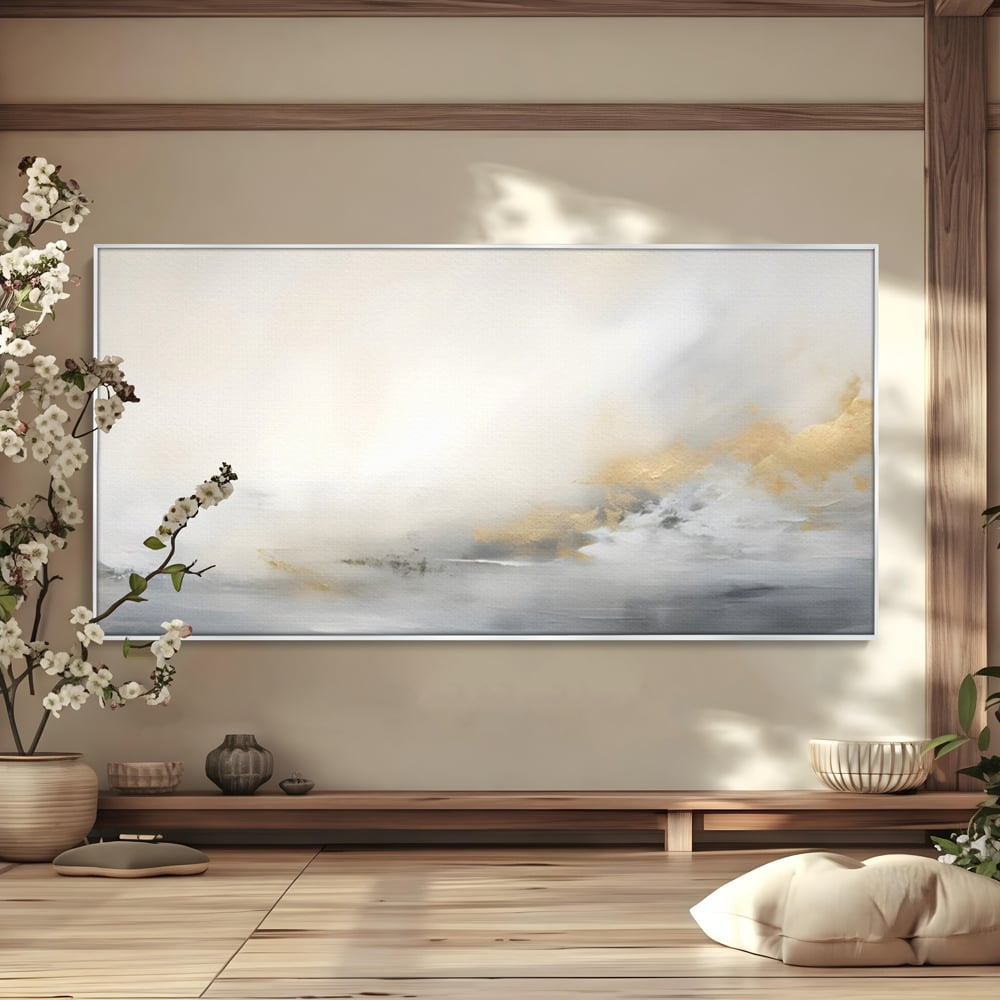 Tablou Canvas Premium LuxCanva® C1245 Ceata Deasupra Lacului , Relaxare, Living Room, Culori Vibrante