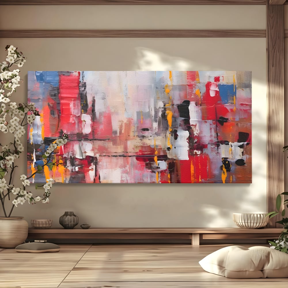 Tablou Canvas Premium LuxCanva® C1246 Culori Abstracte Pictate , Relaxare, Living Room, Culori Vibrante