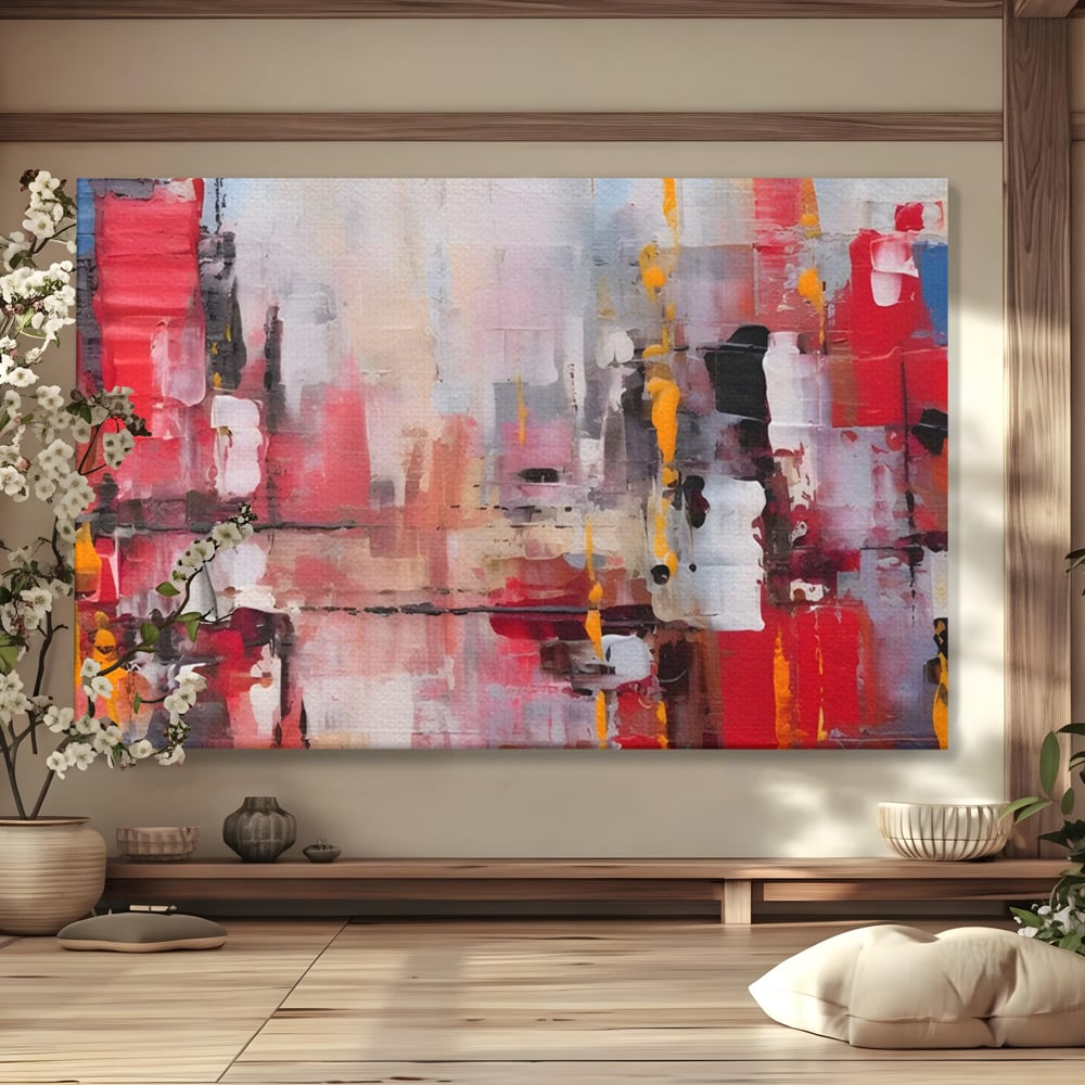 Tablou Canvas Premium LuxCanva® C1246 Culori Abstracte Pictate , Relaxare, Living Room, Culori Vibrante
