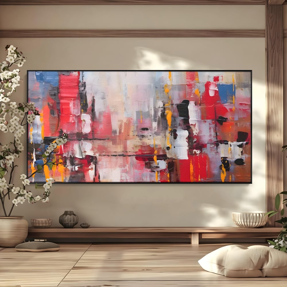 Tablou Canvas Premium LuxCanva® C1246 Culori Abstracte Pictate , Relaxare, Living Room, Culori Vibrante