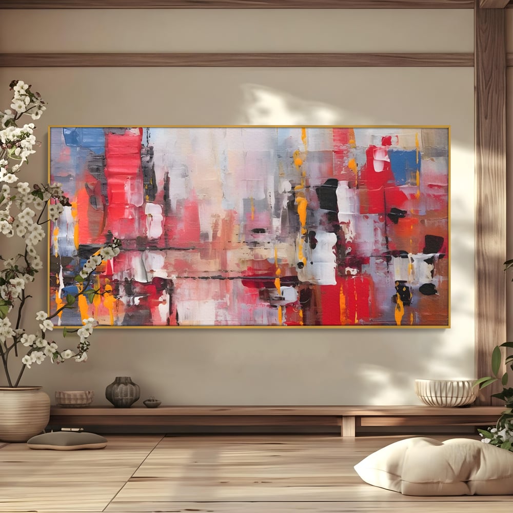 Tablou Canvas Premium LuxCanva® C1246 Culori Abstracte Pictate , Relaxare, Living Room, Culori Vibrante